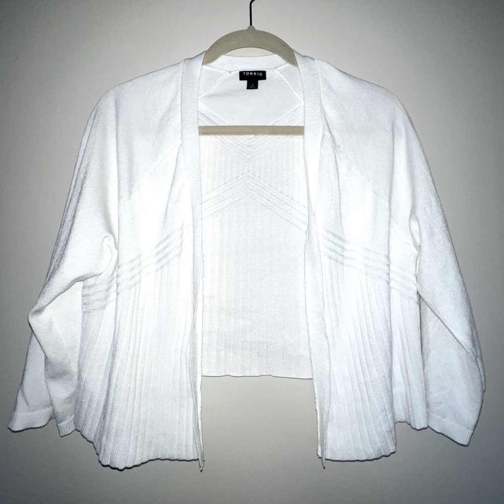 Torrid White Knit Cardigan - Size 1